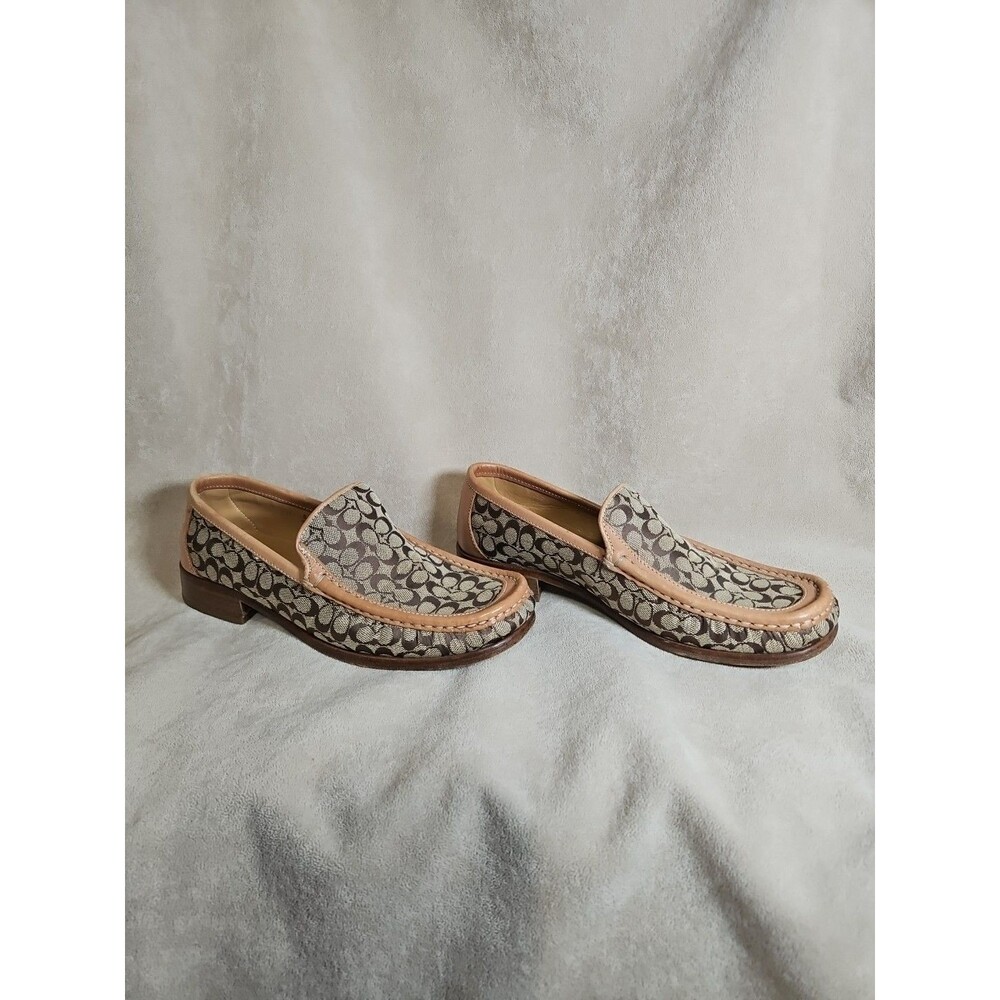 Coach Signature Jacquard Loafers in Brown and Tan - Picture 3 of 16